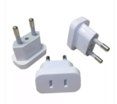 Reis stekker - USA to EU travel adaptor - White