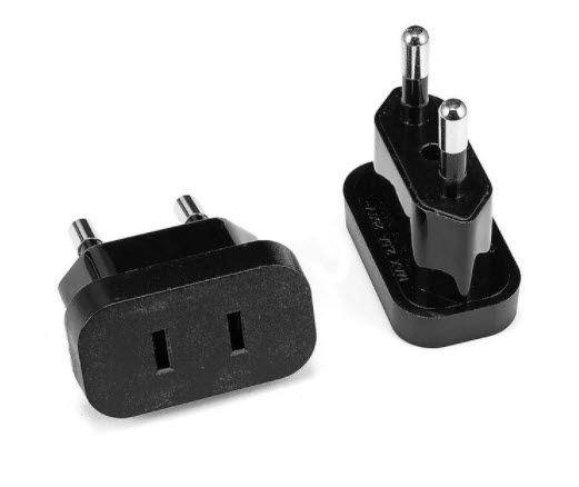 Reis stekker - USA to EU travel adaptor - Black