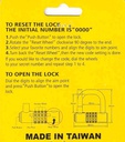Re-Settable Combination Padlock - RED