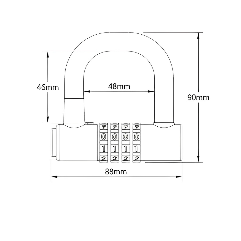 Re-Settable Combination Padlock - RED